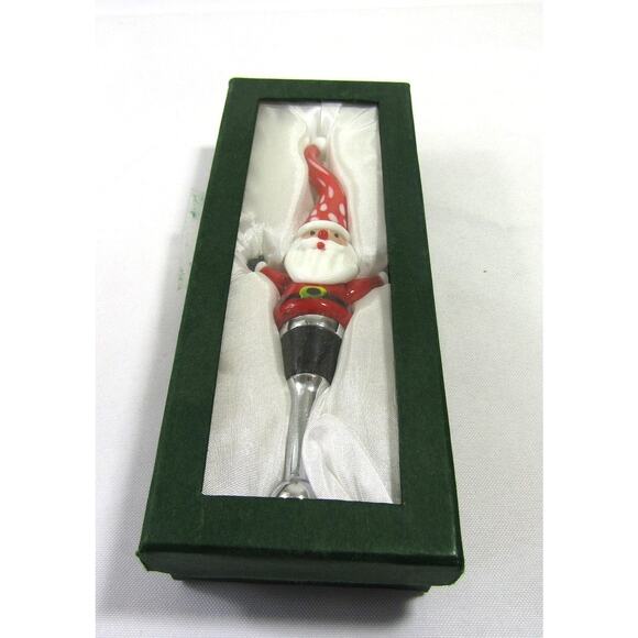 LSARTS Plantation Bottle Stopper Santa in Hat Wine Cork Holiday Festive Drink - Picture 1 of 8